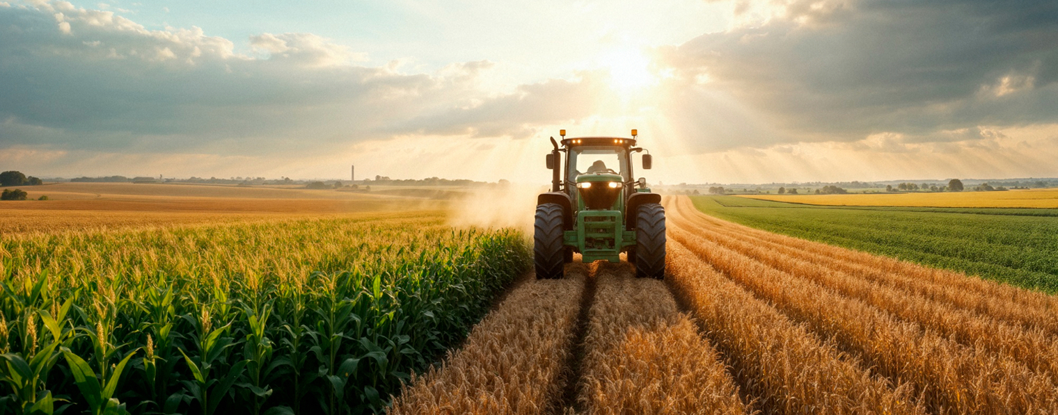 Poľnohospodárska technika agronex - traktor na poli
